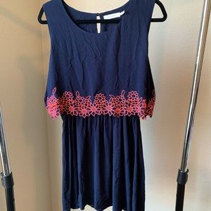 COPY - 💛 Blu Pepper Navy and Coral Floral Dress